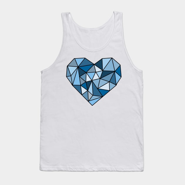 Blue Crystal Heart Tank Top by UnseenGhost
